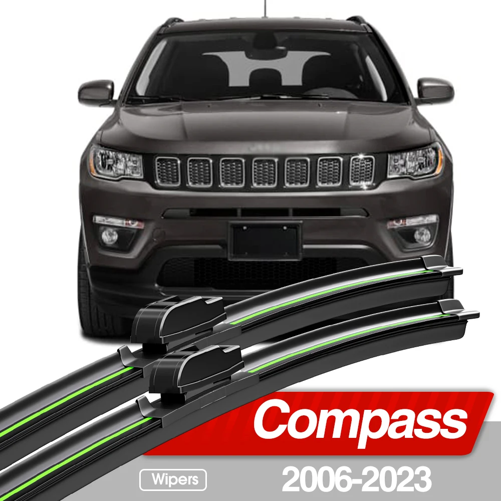 Für jeep kompass mk mp 2007-2015 Frontscheiben wischer blätter 2 stücke Windschutz scheiben fenster zubehör 2006 2023 Image