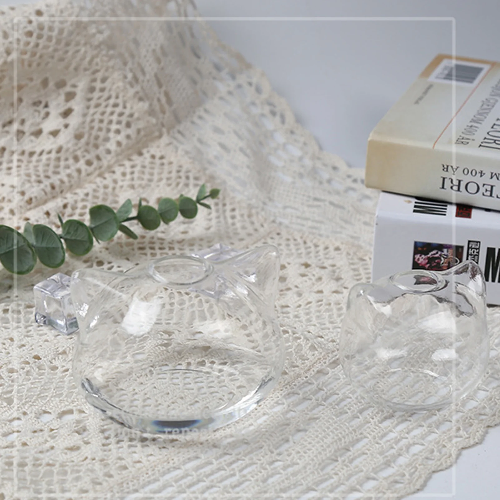 Hydrokultur-Glasvase mit Cartoon-Katze, zarter moderner Blumentopf für Zuhause, für Tischplatte, Sukkulenten, Luftpflanzen Image