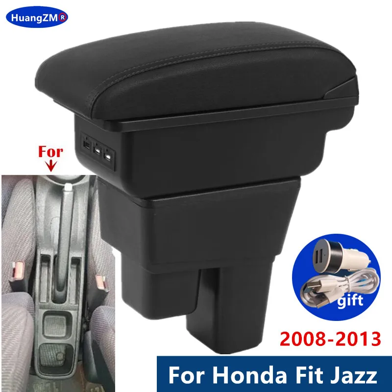 Für Honda Jazz Armlehne box Für Honda Fit Jazz 2 Auto Armlehne 2008-2013 2009 2010 2011 2012 arm Lagerung box auto zubehör Image