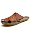 2024 neue Herren Hausschuhe Echt leder Sandalen Herren atmungsaktive lässige Strands chuhe Mode hochwertige Herren Flip Flops Größe 38-48