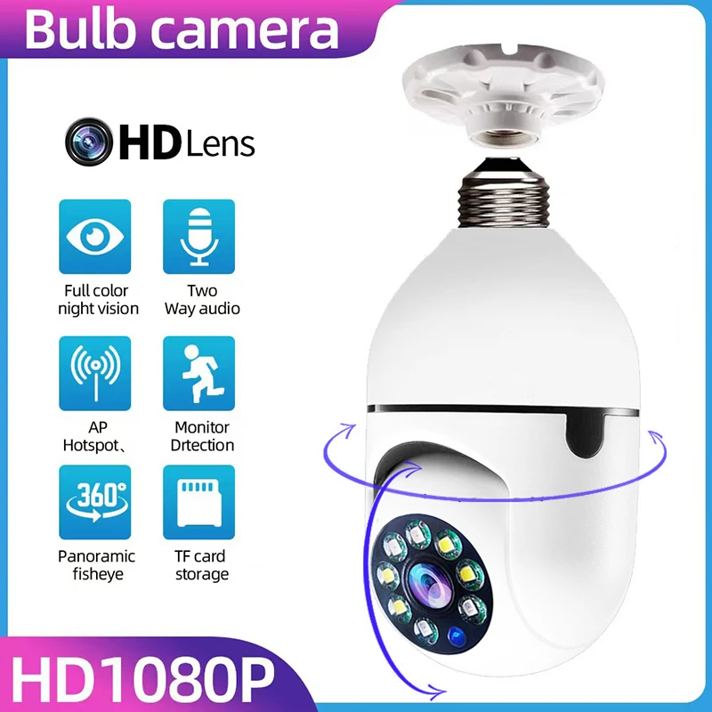 4g wifi e27 Glühbirne Kamera HD 1080p Nachtsicht ° Panorama drahtlose Kamera Überwachung Home Security Schutz Monitor Cam Image