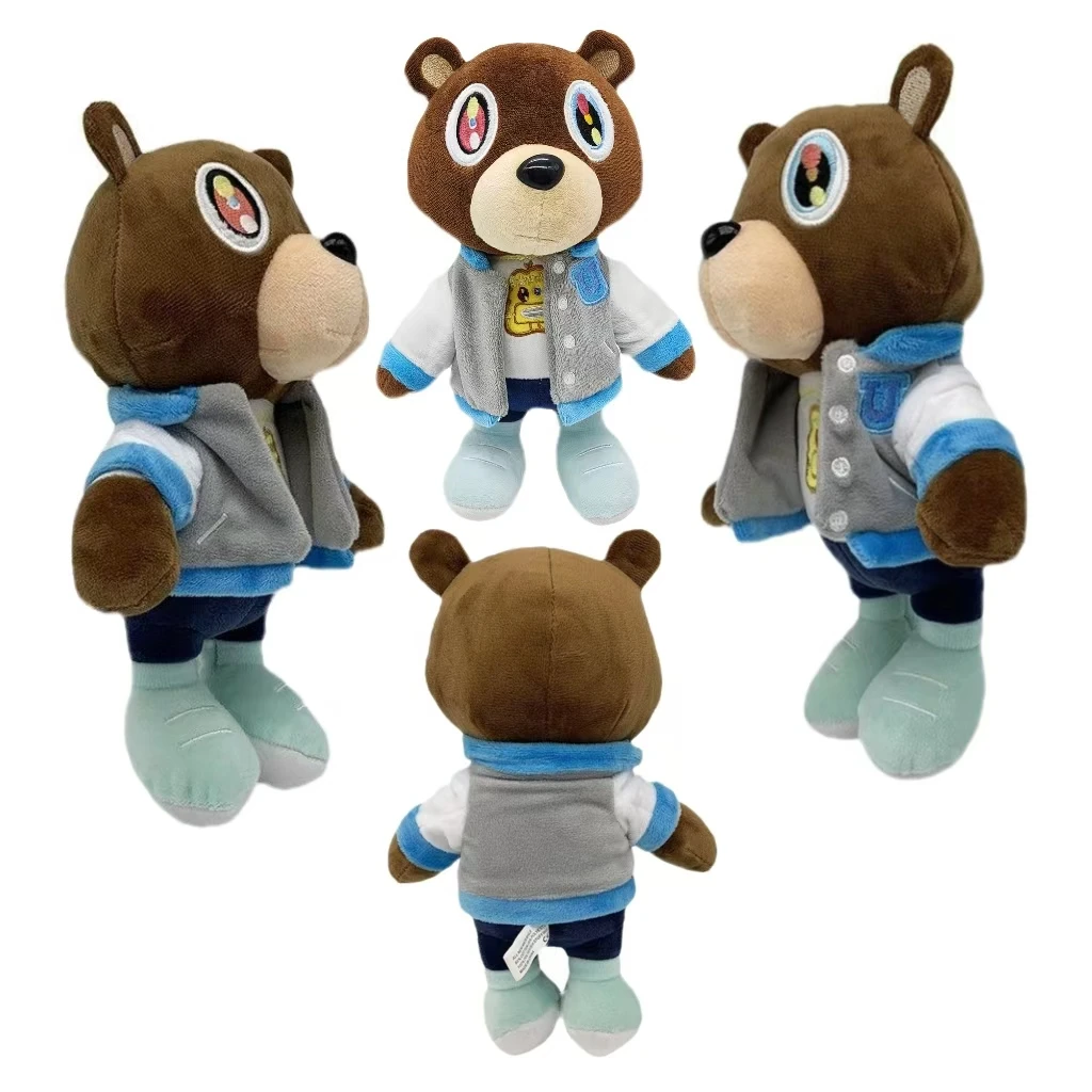 26 cm Kawaii Kanye Teddy Bear Peluche Kanye West Laurea Riempimento morbido Decorazione della stanza di casa Regalo di compleanno Regalo commemorativo
