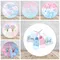Sfondo di rivelazione del genere Copertura rotonda Acquerello Nuvola Orso Decorazioni per feste Lui o lei Oh Baby Shower Fotografia Sfondo Elasticità