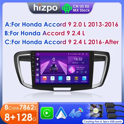 Hizpo 7862 Stereo For Honda ACCORD 9 2.0L 2.4L 2012 2013 2015 2016 2018 2Din Android Car Radio Multimedia GPS Navigation Audio