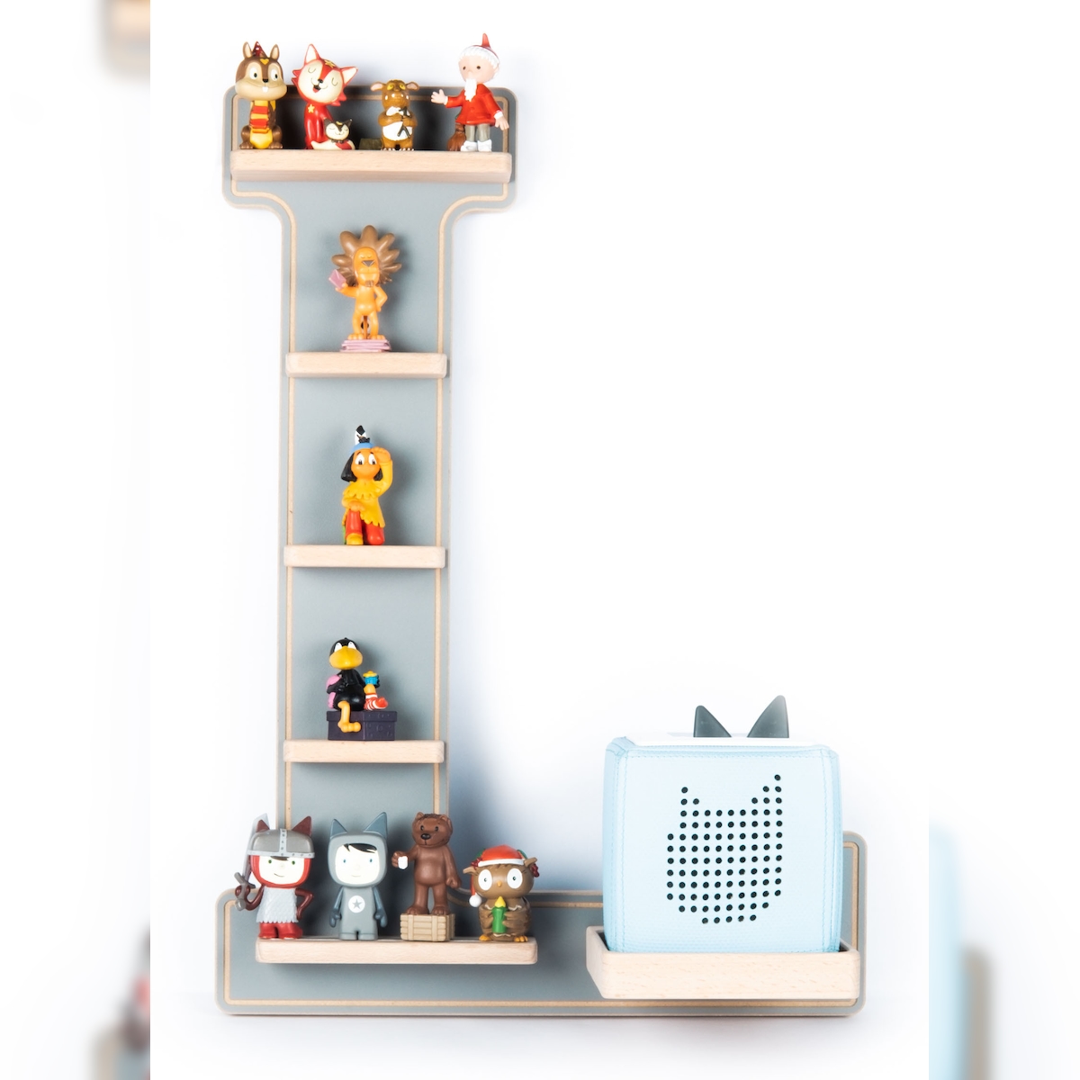 VCM Wandregal BOARTI Buchstabe Grau H. 54 x B. 38 x T. 19 cm Image