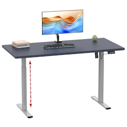 VCM Schreibtisch Lona Silber / Anthrazit H. 71-120 x B. 140 x T. 50 cm Image