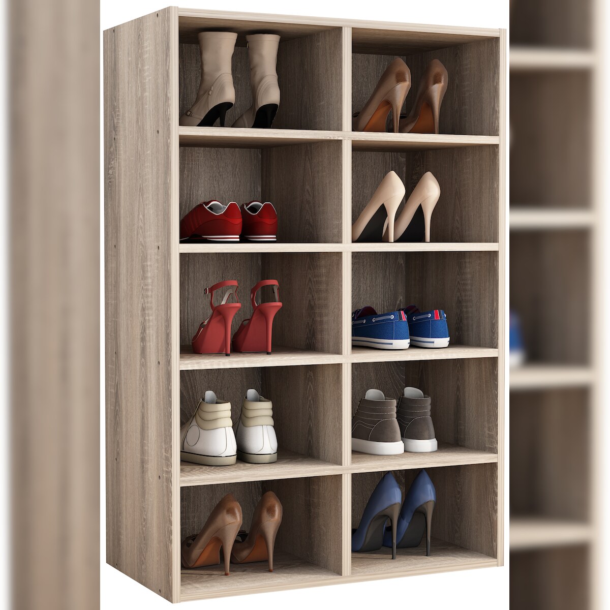 VCM Schuhregal Hinsol Sonoma-Eiche H. 84 x B. 55 x T. 30 cm Image