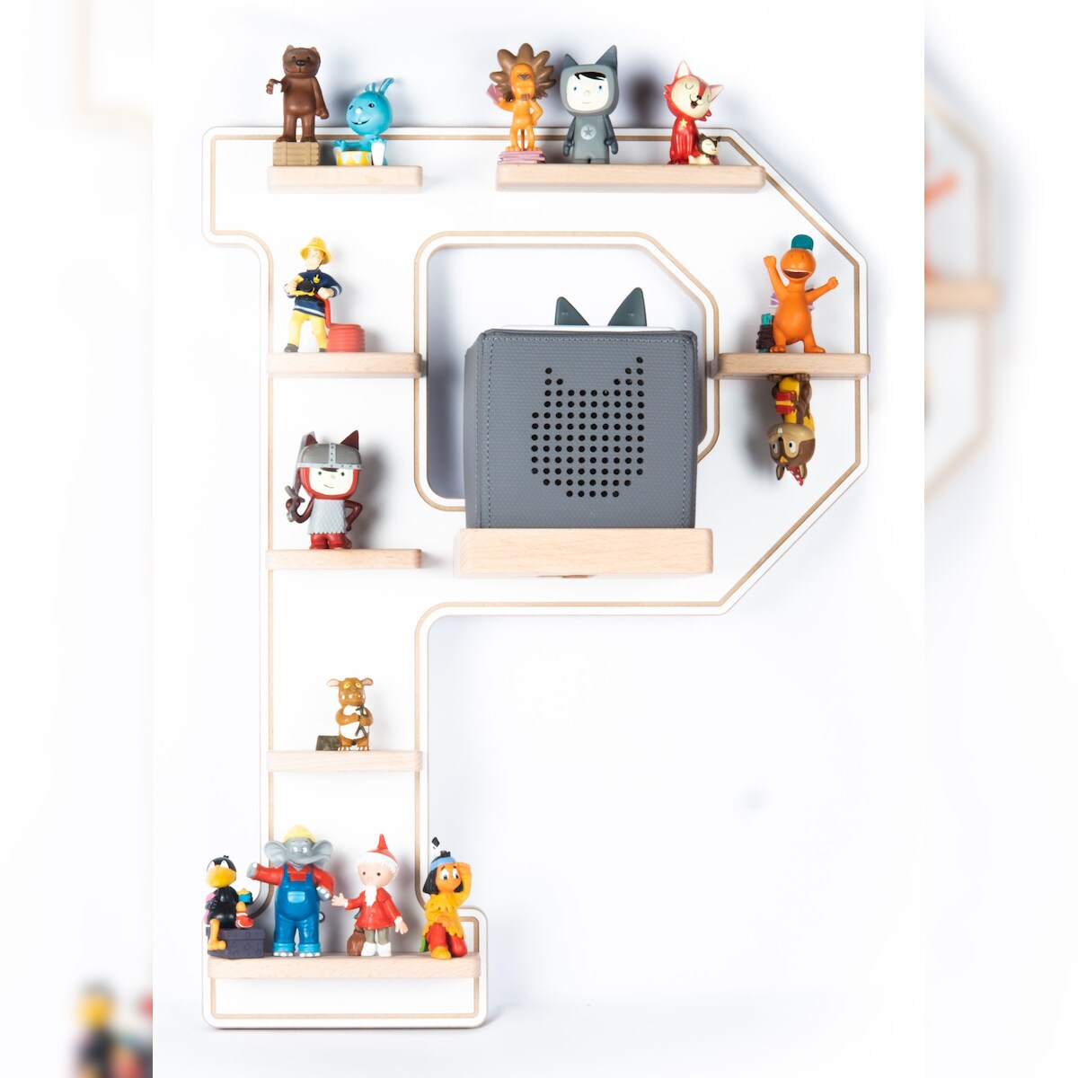 VCM Wandregal BOARTI Buchstabe Weiß H. 54 x B. 40 x T. 19 cm Image