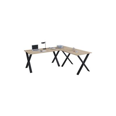 VCM Schreibtisch Lona Schwarz / Sonoma-Eiche H. 76 x B. 190 x T. 190 cm Image