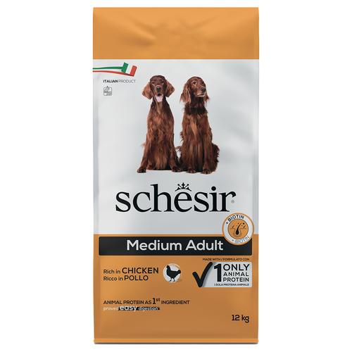 12kg Schesir Dog Medium Adult mit Huhn Hundefutter trocken