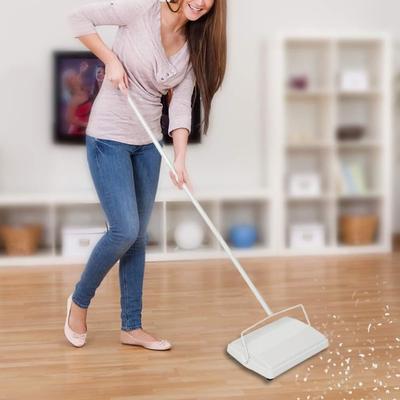 Regal Clean Carpet Floor Sweeper with Horsehair, Non Electric Manual Sweeping, Rotor Brush Heavy Duty for Pet Hair Clean