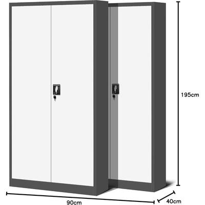 2er Set Aktenschrank C001H Büroschrank Metallschrank Stahlschrank Werkzeugschrank Stahlblech Image