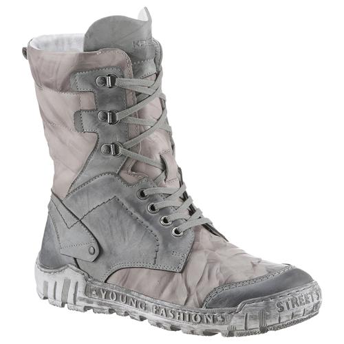 Winterboots KRISBUT Gr. 41, grau, beige used Damen Schuhe Schnürstiefel, Komfortschuh mit Wechselfußbett