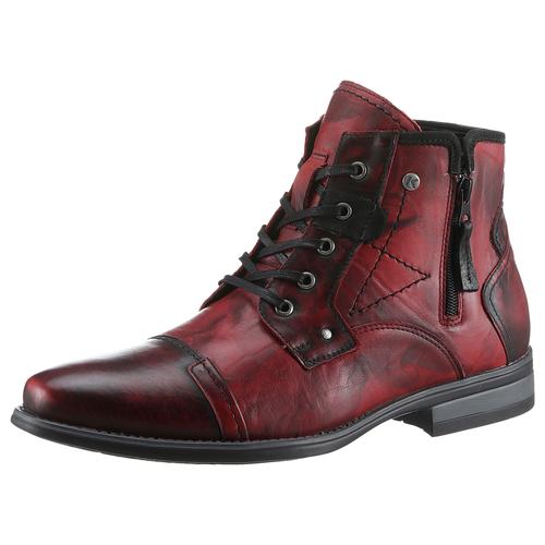 Winterstiefelette KRISBUT Gr. 41, rot (rot used) Herren Schuhe Abendschuh, Businessschuh, Stiefelette mit Blockabsatz