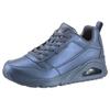 Sneaker SKECHERS "UNO-GALACTIC GAL", Damen, Gr. 37, blau (graublau metallic), Lederimitat, metallic, schimmernd, sportlich, Schuhe, Freizeitschuh, Keilsneaker, Schnürschuh mit Skech Air Ausstattung