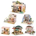 Kit casa delle bambole in miniatura fai-da-te casa delle bambole in legno per Studio di luce all'ora casa delle bambole in legno con mobili che costruiscono giocattoli per bambini regali di natale