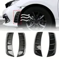 2 pezzi paraurti anteriore automatico ala laterale flusso di aspirazione aria cofano di sfiato copertura adesiva decorativa esterna styling auto in fibra di carbonio nera