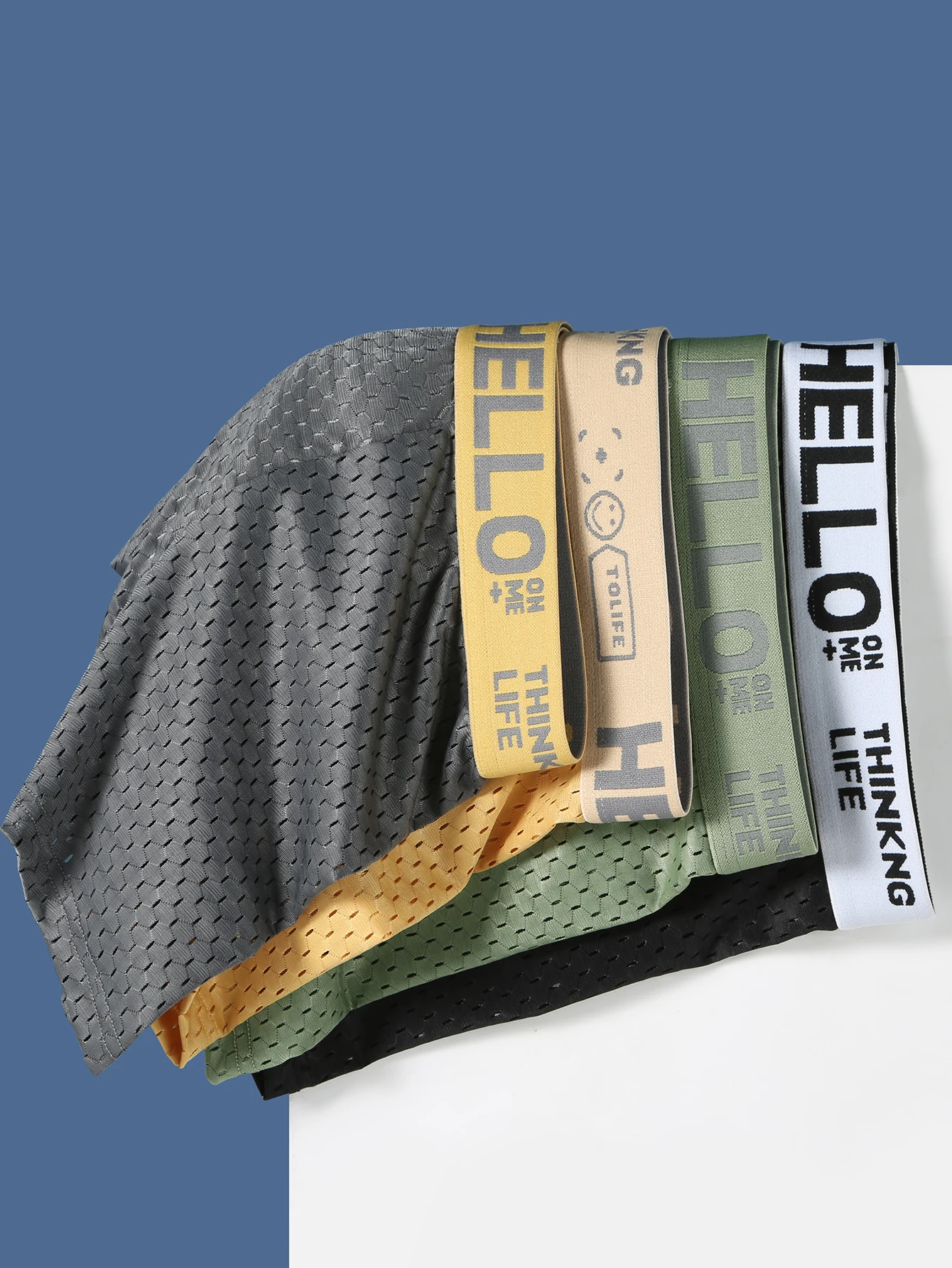 4-teilige coole Herrenunterwäsche, atmungsaktive und bequeme, coole Boxershorts aus Mesh, trendige und modische Herrenunterwäsche Image