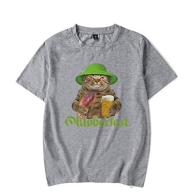 Bier Cosplay Kostüm T-Shirt-Ärmel Bedruckt Klassisch Streetstyle Für Paar Herren Damen Erwachsene Karneval Oktoberfestbier Heißprägen Party Casual Image
