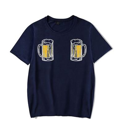 Oktoberfest Bier Handwerk Cosplay Kostüm T-Shirt-Ärmel Anime Bier Klassisch Streetstyle Für Paar Herren Damen Erwachsene Oktoberfestbier Heißprägen Image