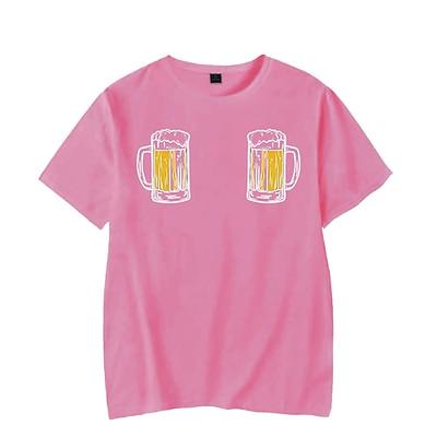 Oktoberfest Bier Handwerk Cosplay Kostüm T-Shirt-Ärmel Anime Bier Klassisch Streetstyle Für Paar Herren Damen Erwachsene Oktoberfestbier Heißprägen Image
