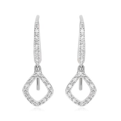 Sterling Silver Riva Mini Kite Drop Diamond Earrings Diamond