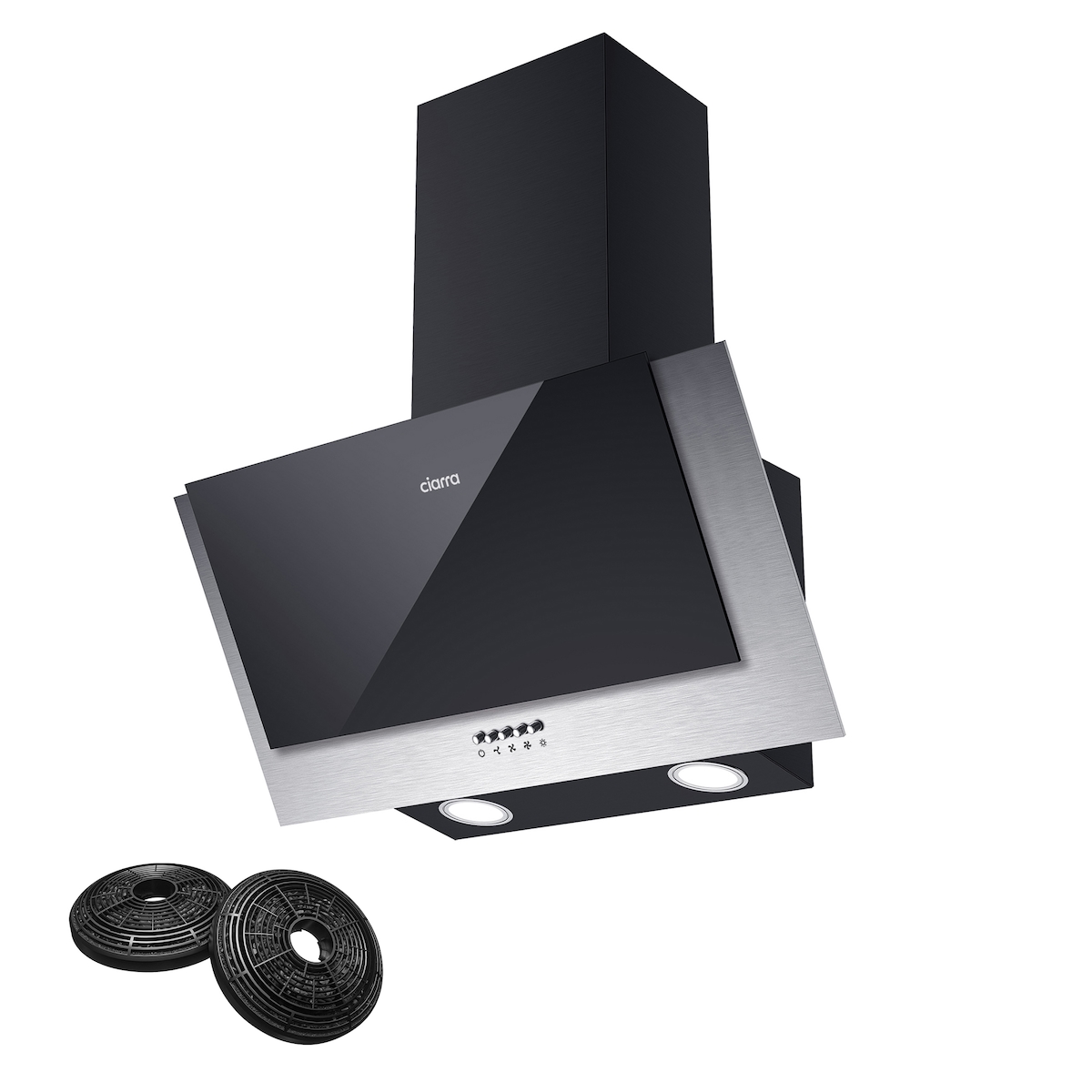 CIARRA A++ Kopffreihaube Dunstabzugshaube 60 cm 350 m³/h Umluft Abluft VM6736CB Image