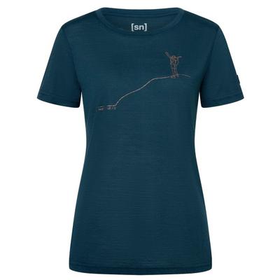 super.natural - Women's Gipfelglück Tee - Merinoshirt Gr L blau Image