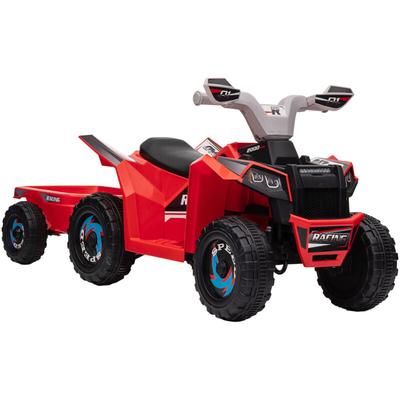Homcom - Kinder Elektro-Quad 6V Kinderquad, Kinderfahrzeug, Elektroauto mit Anhänger für Kinder Image