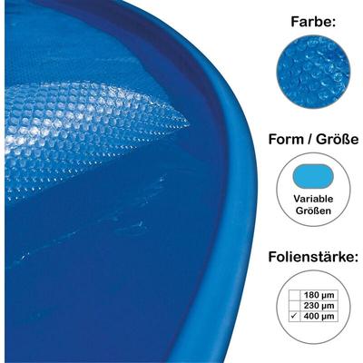 Solarplane, Solarfolie für Pool oval, Größe wählbar, 400 µm, Rand umsäumt 320 x 600 cm Image