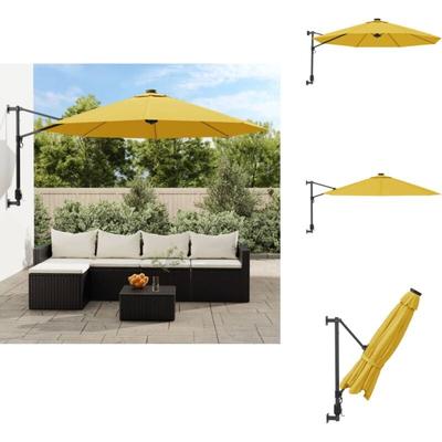 Vidaxl - Wand-Sonnenschirm Gelb 290 cm - Wand Sonnenschirm - Gelber Sonnenschirm - Gartenschirm Image