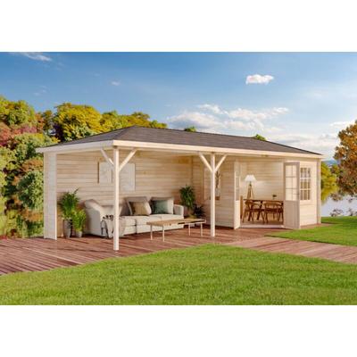 Alpholz - Gartenhaus Mississippi-40 aus Holz, Holzhaus mit Terrasse, 40 mm Wandstärke Image