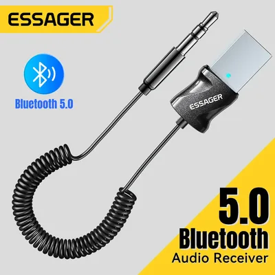 Essager Bluetooth 5.0 Audioempfänger USB auf 3,5 mm Klinke Aux Audio Stereo Adapter für Auto Audio Musik Lautsprecher Stereo Empfänger Image