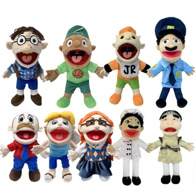 Game Jeffy Hand Puppet Doll Toy Talk Show Roleplay Movable Mouth Props Chef Police Prince Dad Mom