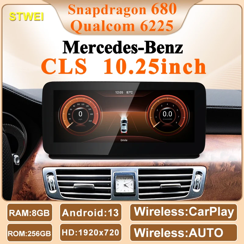 STWEI Neue Qualcomm6225 Snapdragon680 Andorid13 Auto Multimedia Player Für Mercedes Benz CLS W218 X218 CarPlay AUTO Video GPS Image