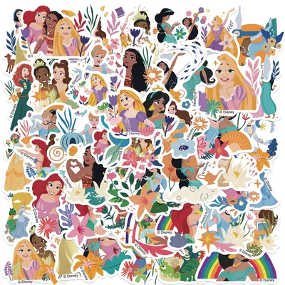 50PCS Disney Nette Cartoon Prinzessin Aufkleber Für DIY Tagebuch Laptop Gepäck Skateboard Graffiti Image