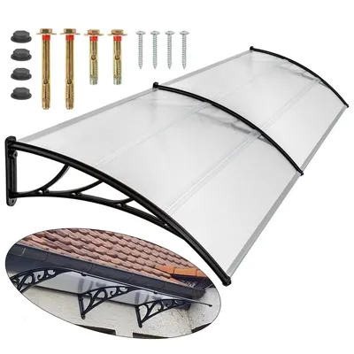 Outdoor Canopy Awning Door Durable Clear Window Shelter Front & Back Porch Shade Cover Canopy