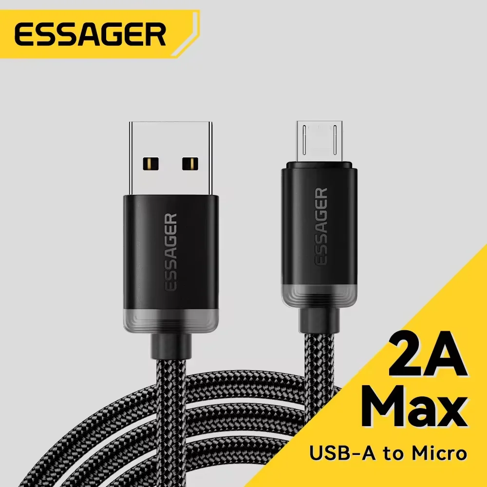 Essager Micro-USB-Kabel 2A Schnelllade-USB-Kabel für Xiaomi Realme Redmi Samsung Huawei Handy USB-Datenladegerät Kabel 3M Image