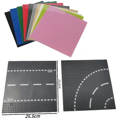 Klassische Grundplatten Stadtstraße Straßen platte Bausteine Figuren Bau Spielzeug 32*32 32x32 Image