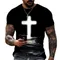 Christian Mens Clothing T Shirts Oversized Vintage T Shirt Gothic Jesus Christ Cross 3D Print O-neck