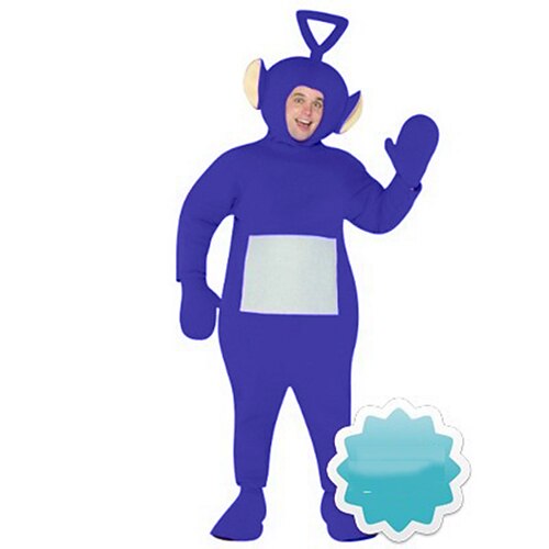 Paare Alien Teletubbies lustige Kostüme Gruppeamp;Familien-Halloweenkostüme für Männer und Frauen, Film-Cosplay, Cosplay-Kostüme, lustiges Kostüm, gelb, rot, lila, Turnanzug/Onesie, Halloween, Image