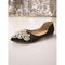 Damen Flache Schuhe Bling-Bling-Schuhe Glitzer Kristall Pailletten Juwelen Party Flacher Absatz Spitze Zehe Modisch Spitze Halbschuhe Schwarz Beige