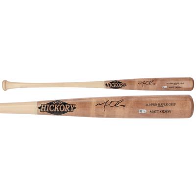 Matt Olson Atlanta Braves signierter Old Hickory Game Model Bat Image
