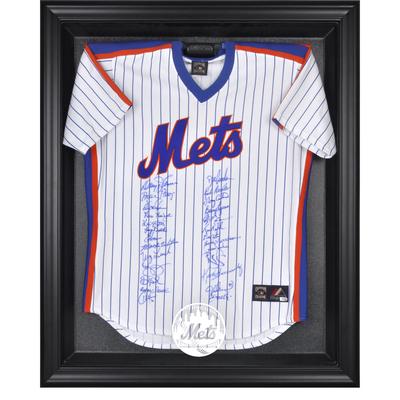 Vitrine mit Logo-Trikot im schwarzen Rahmen der New York Mets Image