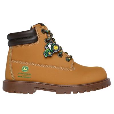 Skechers Boy's John Deere: Power Reach - Rugged-Dozer Boots | Size 1.0 | Wheat | Synthetic
