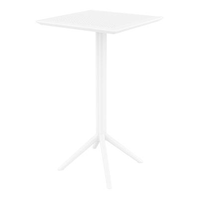 Siesta Sky 23 5/8" Square White Bar Height Foldable Table