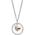 Kette mit Anhänger ENGELSRUFER "Herzflügel, ERN-HEARTWING-ZI-BIR", rosa (silberfarben, roségoldfarben, kristallweiß), Halsketten, Damen, Silber 925 (Sterlingsilber), L: 50cm B: 1,33mm, Made in Germany - mit Zirkonia (synth.), B:1,33mm