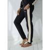 Sweathose S.OLIVER, Damen, Gr. 36/38, N-Gr, schwarz, Sweatware, Obermaterial: 95% Baumwolle, 5% Elasthan, unifarben mit Farbeinsatz, casual, bequem normal, Hosen, mit Seitenstreifen und Pipings, Loungewear