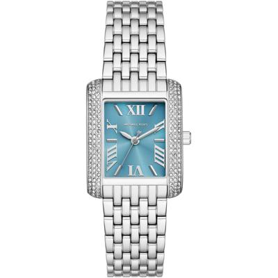 Quarzuhr MICHAEL KORS "EMERY", silber (silberfarben, hellblau), Armbanduhren, Damen, Armbanduhr, Damenuhr, analog, Edelstahlarmband