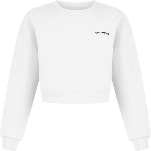 SMILODOX Damen Sweatshirt Sherry, Größe L in Weiß